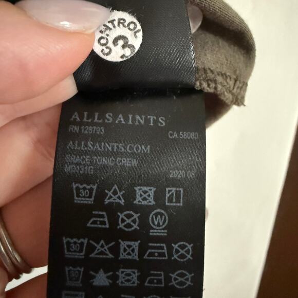 ALLSAINTS | Dark Gray Tonic Crew Neck Slim Fit Short Sleeve T-Shirt | Small - Picture 6 of 6